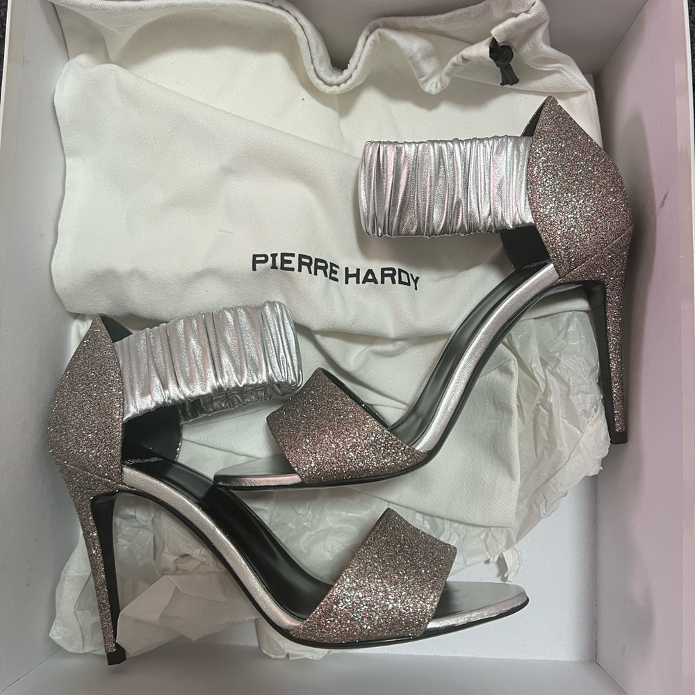 Pierre Hardy Silver Glitter Heels